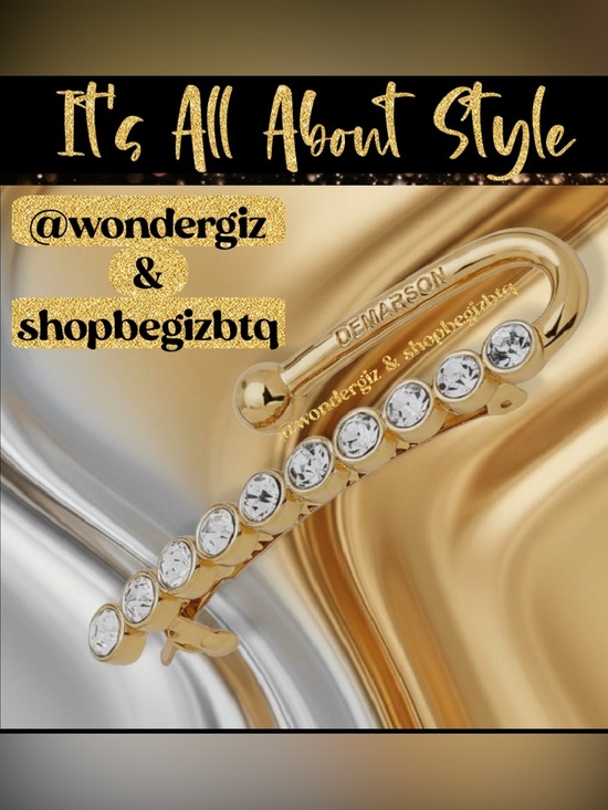NWT Authentic Demarson Women\'s 12k Gold Plated Maia Crystal Hair Clip main image 9